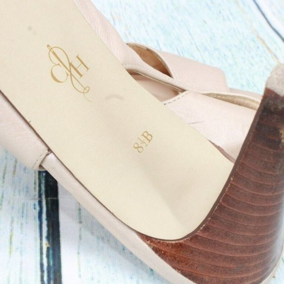 Cole Haan Cream Leather Peep Toe High Stilettos Pump Shoes Size 8.5 B - Picture 8 of 9